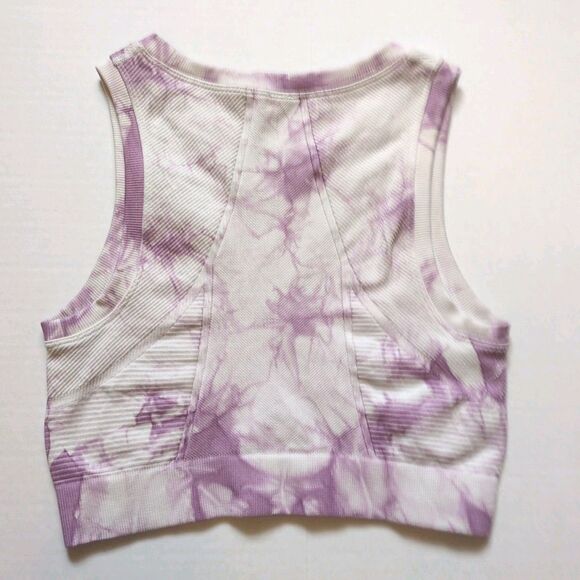 Offline Aerie Sports Bra Womens XS Pink Tie Dye Crop Tank Gym Workout Yoga Run - Picture 4 of 8